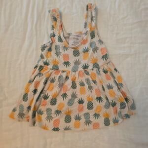Posh Peanut Peplum V-neck Tank Top 18-24 Months Pineapple Bamboo Stretch